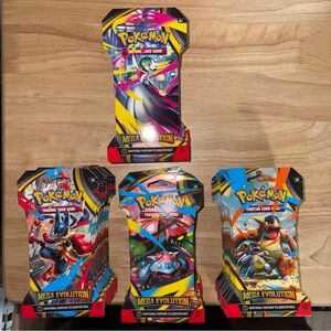 Pokémon Mega Evolution Sleeved Booster Packs x 60 (15 art bundles)